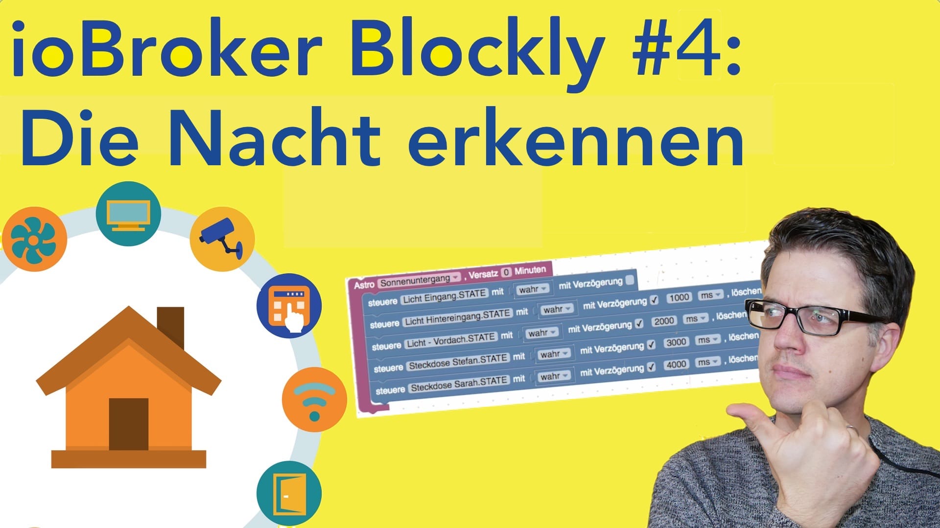 Blockly – Aussenlicht steuern – Die Nacht erkennen